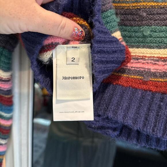 Multi coloured striped cropped cardigan 20 - Picture 4 of 5